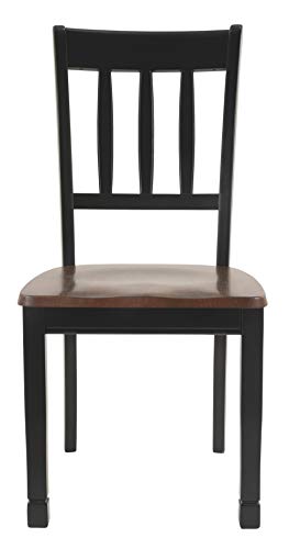 Signature Design by Ashley Owingsville Modern Farmhouse Dining Room Side Chair, Set of 2, Black and Brown