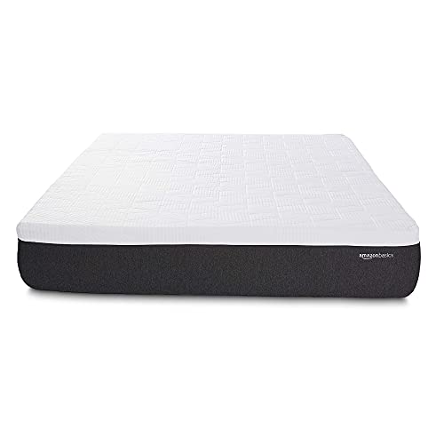 Amazon Basics Cooling Gel Infused Firm Support Latex-Feel Mattress, CertiPUR-US Certified - Twin Size, 12 inch