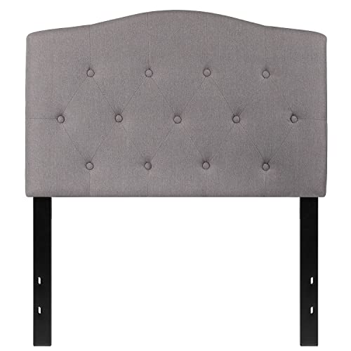 Flash Furniture Upholstered Headboard, Twin, Light Gray