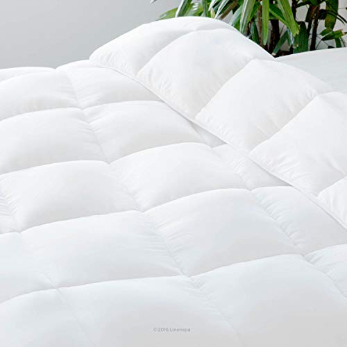 Linenspa Comforter Duvet Insert Twin White Down Alternative All Season Microfiber-Twin Size - Box Stitched