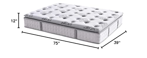 Classic Brands Mercer Cool Gel Memory Foam and Innerspring Hybrid 12-Inch Pillow Top Mattress | Bed-in-a-Box Twin