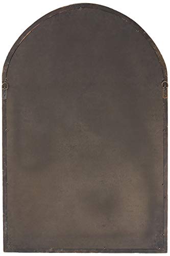 Amazon Brand - Stone & Beam Vintage Farmhouse Wooden Arched Multipanel Mantel Rectangular Mirror, Dark Stain, 24 inches x 1.25 inches