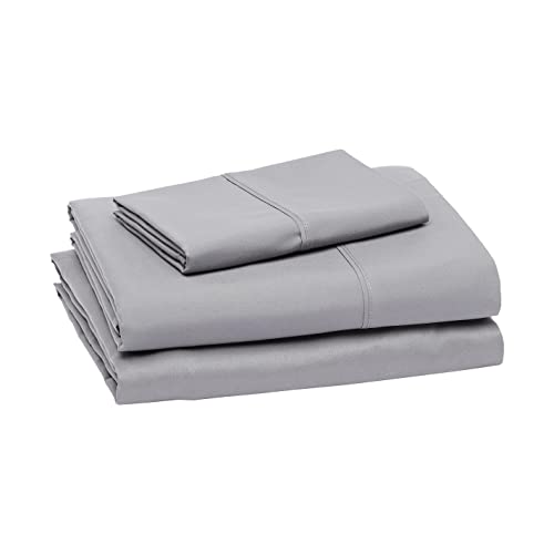 Amazon Basics Lightweight Super Soft Easy Care Microfiber Bed Sheet Set with 14-inch Deep Pockets - Twin XL, Dark Gray