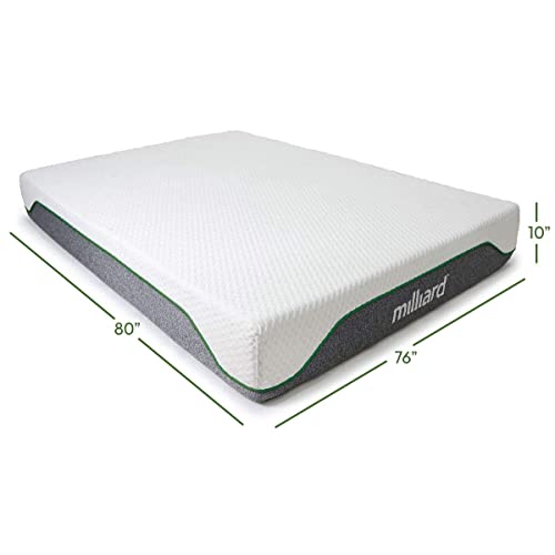 Milliard Memory Foam Mattress 10 inch Firm, Bed-in-a-Box | Pressure Relieving, Classic (King)
