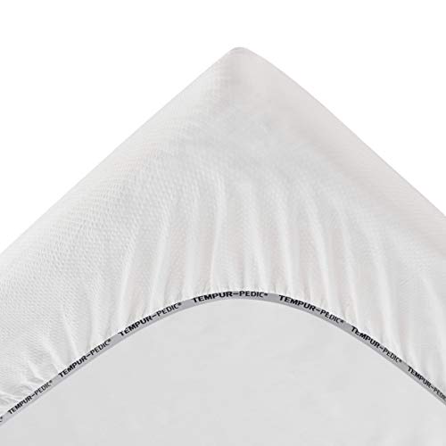 Tempur-Pedic Cool Luxury Mattress Protector, King, White & TEMPUR-Protect Pillow Protector, King - 37.5" x 20", White