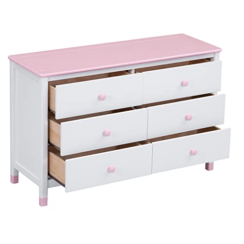 pink and white dresser CITYLIGHT 3 Pieces Full Bedroom Sets, Full Size House Platform Bed wit