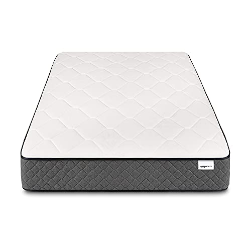 Amazon Basics Hybrid Mattress, Medium Feel, Memory Foam, Motion Isolation Springs, 12 Inch, Full, White & Gray
