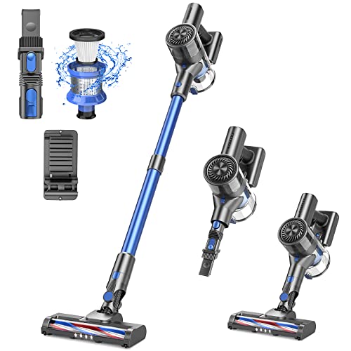 Vacuum Cleaners for Home, Cordless Vacuum Cleaner with 80000 RPM High-Speed Brushless Motor, 2600mAh Powerful Lithium Batteries, 5 Stages High Efficiency Filtration, Up to 40 Mins Runtime