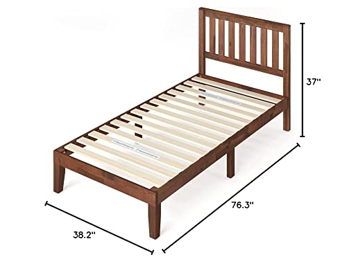 ZINUS Vivek Wood Platform Bed Frame with Headboard / Wood Slat Support / No Box Spring Needed / Easy Assembly, Twin