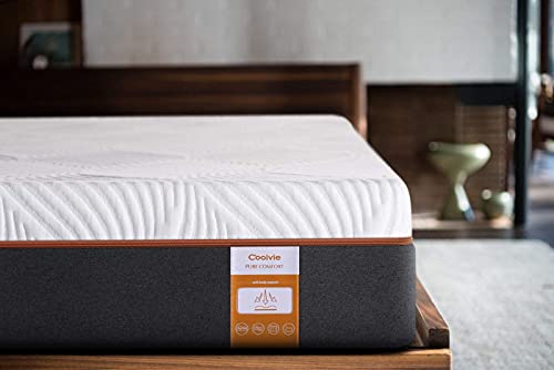Coolvie Queen Mattress, 10 Inch Comfy Cool Memory Foam and Innerspring Hybrid Mattress, with Individually Pocket Coils, Cushioning Euro Top and Breathable Hypoallergenic Knitted Cover