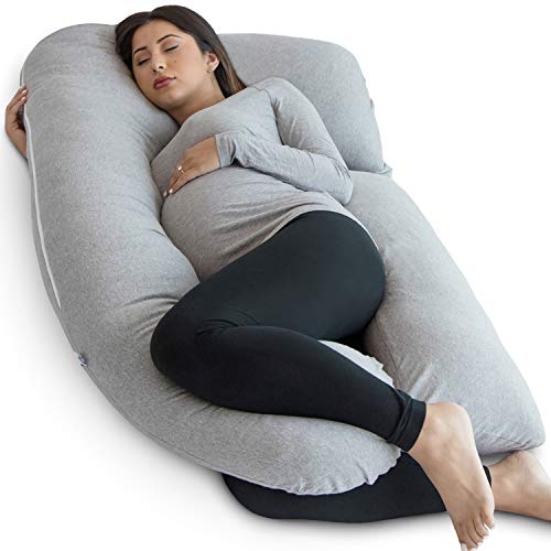 Maternity Pillow - Pregnancy Pillow with Breathable Cotton Cover, Maternity  Pillow for Pregnant Women, and New Nursing Moms, Comfy U-Shaped Pregnancy  Pillow for Sleeping or Watching TV (Jersey Grey) : : Home