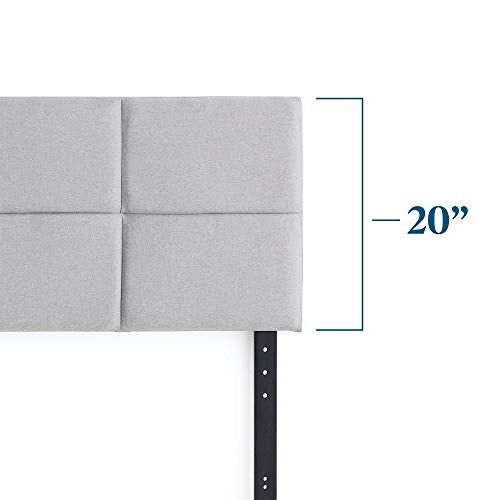 LUCID Mid-Rise Square Channeled Upholstered Stone Attach Frame-Wall Mount Twin XL Headboard, Twin/Twin