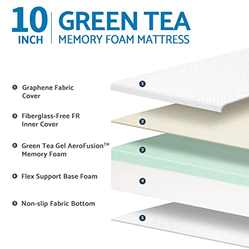 LIFERECORD 10 inch Queen Mattress in a Box, Gel Memory Foam Mattresses Made in USA for Queen Bed, Medium Feeling