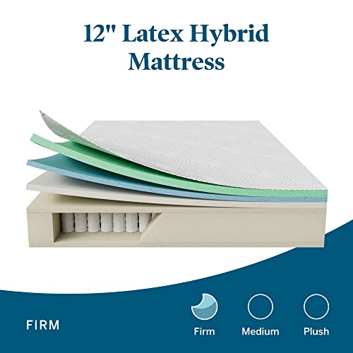 Lucid L300 Queen Adjustable Bed Base with Lucid 12 inch Latex Hybrid Queen Mattress