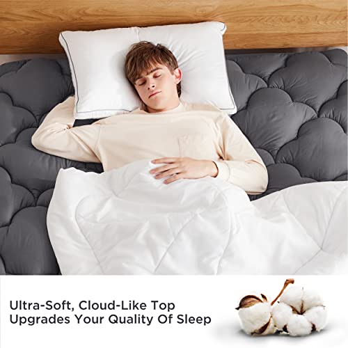 Bedsure Pillow Top Mattress Topper Queen Size - Cooling Mattress Pad Cotton  Quil