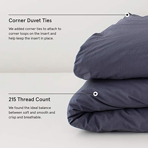 Tuft & Needle, Percale Duvet Cover, 215 Thread Count, 100% Cotton - Slate - Twin/Twin XL