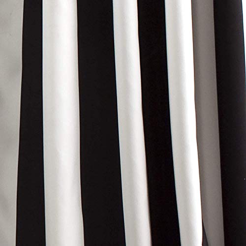 Lush Decor, Black Wilbur Stripe Room Darkening Window Curtain Panel Pair, 108" x 52", 52" W x 108" L