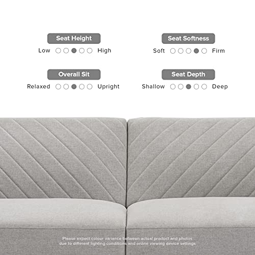 mopio Chloe Futon Sofa Bed, 77.5", Couch, Small Sofa, Sleeper Sofa, Loveseat, Mid Century Modern Futon Couch, Sofa Cama, Couches for Living Room (Light Gray Fabric, Futon)
