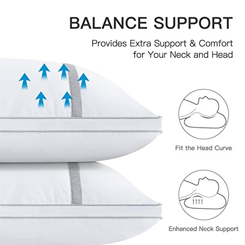 BedStory Bed Pillows Standard Size Set of 2, Luxury Bed Pillows for  Sleeping 2 Pack, Soft Hypoallergenic Down Alternative Pillows for Back,  Side and Stomach Sleepers with Neck Pain 