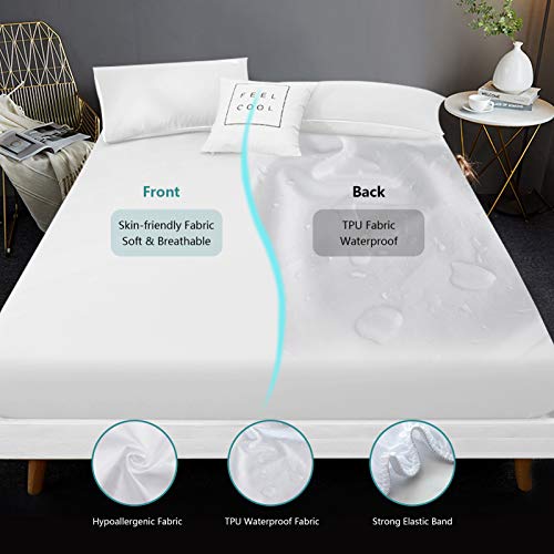 Mattress Protector Full Size Waterproof Mattress Cover Soft Breathable Noiseless Full Mattress Protector Bed Cover Deep Pocket for 6-15" Pad - Machine Washable Vinyl Free (Full, 1 Pack)