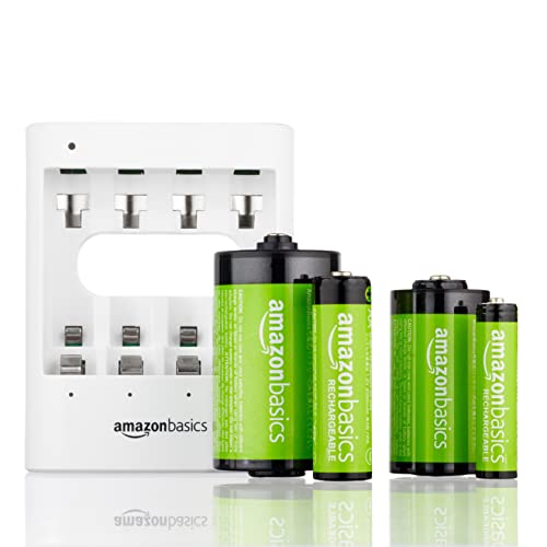 Amazon Basics 16-Pack Rechargeable AA NiMH High-Capacity Batteries, 2400 mAh, Recharge up to 400x Times, Pre-Charged