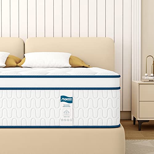 Maxzzz King Mattress in a Box, 12 Inch Euro Top Hybrid Mattress, Gel Memory Foam for Sleep Cool, Motion Isolating Individually Wrapped Coils, Firm Mattress for Back Pain Relief