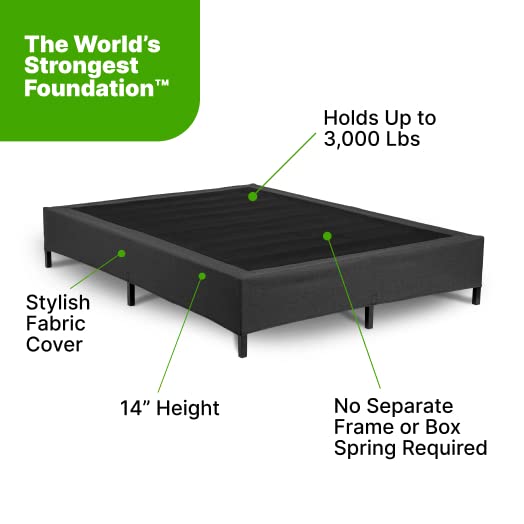 GhostBed Ultimate 10 Inch Memory Foam Mattress with Metal Platform Bed Frame Foundation with Slat Support Bundle - Medium Firm Feel - CertiPUR-US Certified - Queen