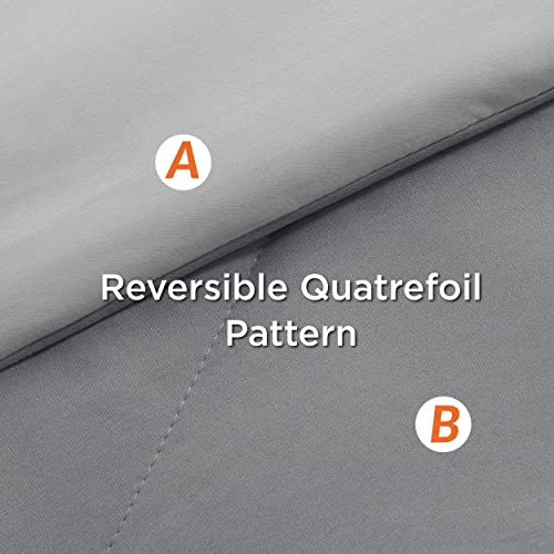 Bedsure Twin XL Comforter Sets - 5 Pieces Reversible Twin XL Bedding Sets, Bed Sets Comforters, Sheets, Pillowcase & Sham, Grey XL Twin Bed in a Bag for College