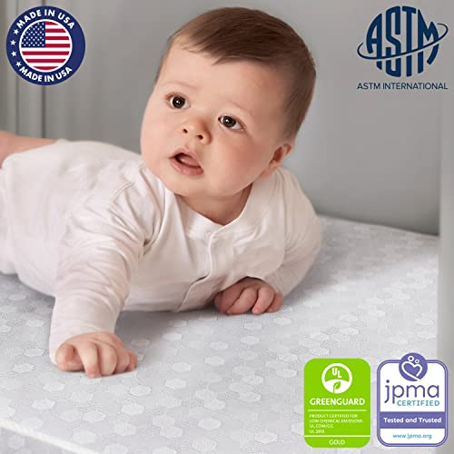 Dream On Me Honeycomb Orthopedic Firm Fiber Standard Baby Crib Mattress | Greenguard Gold certified | 10 Year warranty | 5” Fiber Core Optimum Support | Infant and Toddler Mattress | Waterproof Cover