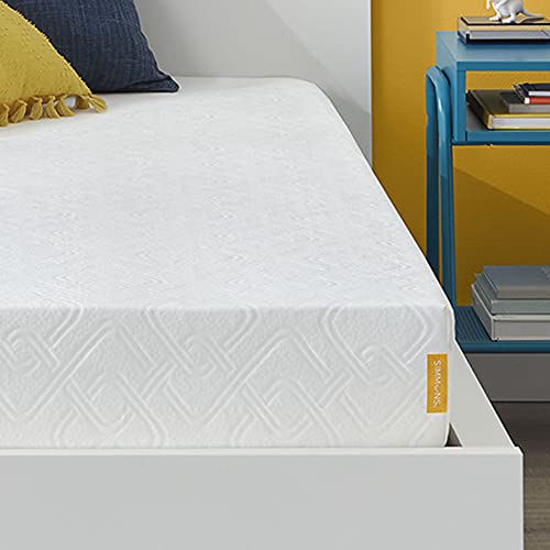 Simmons - Gel Memory Foam Mattress - 8 Inch, Twin Size, Firm Feel, Motion Isolating, CertiPur-US Certified, 100-Night Trial