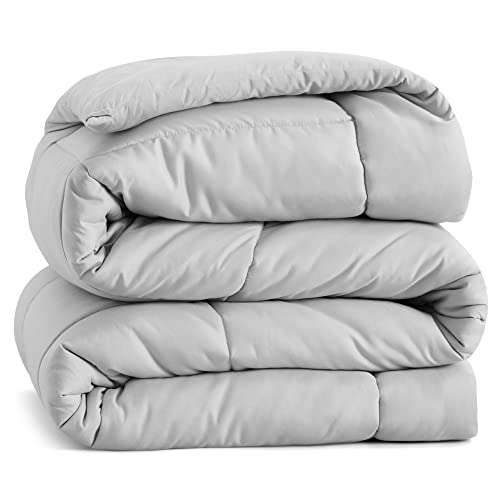 Queen Comforter (88 by 88 inches) - Grey Down Alternative Comforters Soft  Quilted Duvet Insert with Corner Tabs - Summer Cooling Winter Warm Fluffy