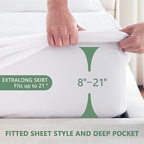 King Size Mattress Cover, Waterproof Breathable Mattress Protector, Premium  Smooth Mattress Cover, Deep Pocket Fit Up to 21 Inches, Soft Washable Bed