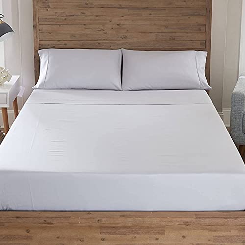 GhostBed Queen Cooling Supima Cotton and Tencel Luxury Sheet Set - Wrinkle Resistant with Deep Pockets, 4 Piece, Gray