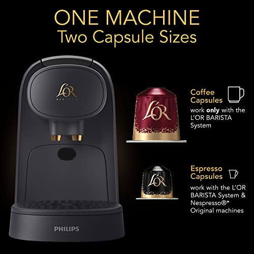 L'OR Barista System Coffee and Espresso Machine Combo by Philips, Black