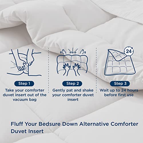 Linenspa Comforter Duvet Insert Full White Down Alternative All Season  Microfiber-Full Size - Box Stitched