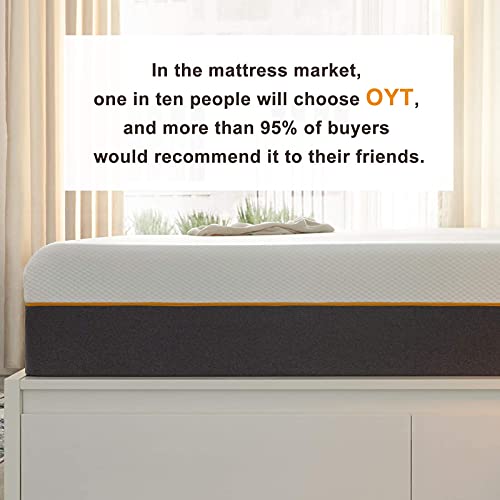 OYT Twin Size Mattress, 8" Inch Gel Memory Foam Twin Bed Mattress in a Box with CertiPUR-US Certified Foam for Sleep Supportive & Pressure Relief