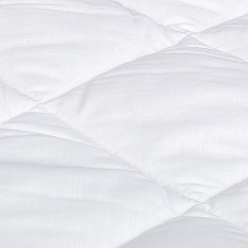 Amazon Basics Hypoallergenic Quilted Mattress Topper Pad, 18 Inches Deep, Queen, White