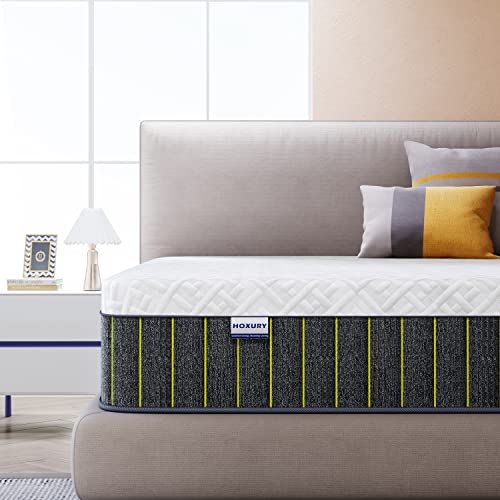 HOXURY Full Size Mattress, 12 Inch Memory Foam Mattress with Innerspring Hybrid Mattress in a Box, Motion Isolation & Pressure Relief & Medium Firm & Supportive, 100-Night Trial 10-Year Support