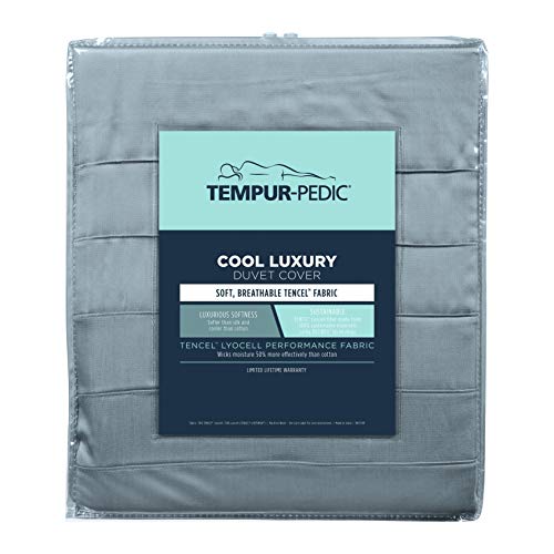 Tempur-Pedic Cool Luxury Duvet Cover, Full/Queen, Silver Sconce