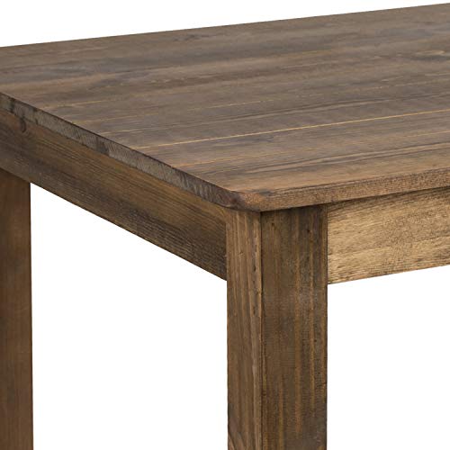 Merrick Lane Jessamine 60" x 38" Rectangular Antique Rustic Solid Pine Farm Dining Table