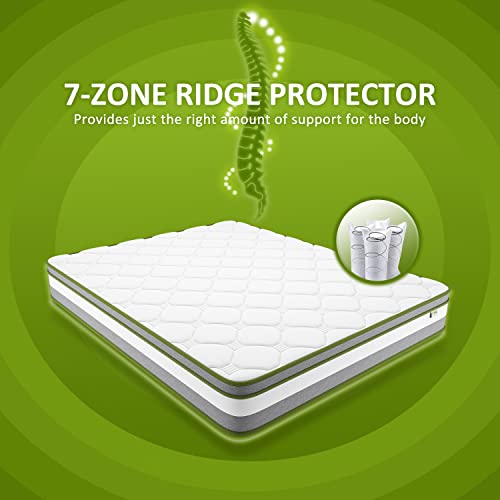 Full Mattress, Crystli 10 inch Double Size Mattress Hybrid Mattress Medium Firm with Memory Foam & Individually Wrapped Coils Innerspring Mattress for Body Support, CertiPUR-US Certified