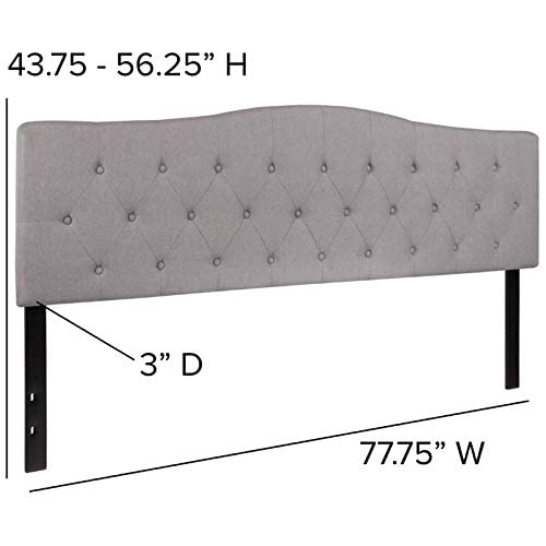 Flash Furniture Upholstered Headboard, King, Light Gray