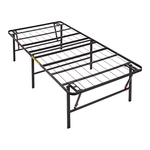 Amazon Basics Foldable Metal Platform Bed Frame with Tool Free Setup, 18 Inches High, Twin, Black