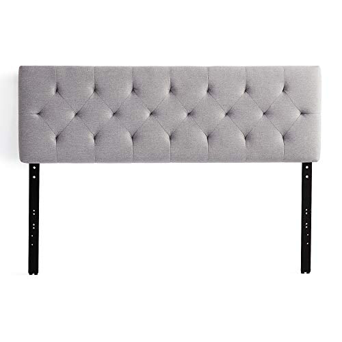 Lucid Mid-Rise Diamond Tufted Upholstered Stone Headboard- Attach Frame- Wall Mount- Headboard Only – Queen