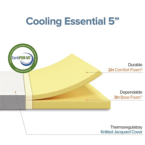 ZINUS 5 Inch Cooling Essential Foam Mattress / Affordable Mattress / Bed-in-a-Box / CertiPUR-US Certified, Twin