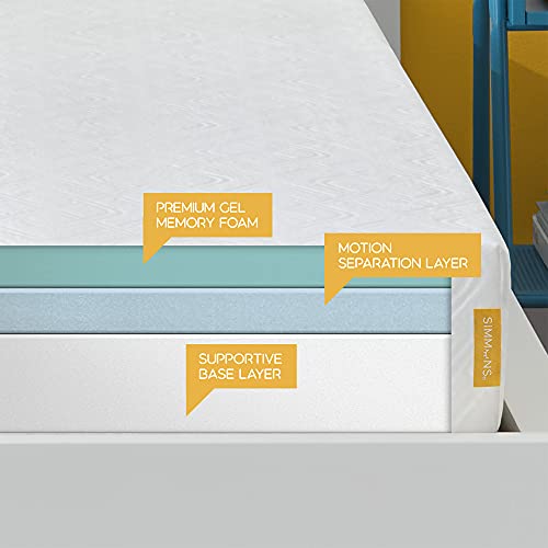 Simmons - Gel Memory Foam Mattress - 8 Inch, Twin Size, Firm Feel, Motion Isolating, CertiPur-US Certified, 100-Night Trial