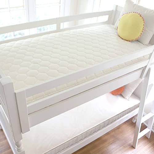Naturepedic 2-in-1 Organic Kids Mattress, Natural Mattress with Quilted Top and Waterproof Layer, Non-Toxic, Twin Trundle Size