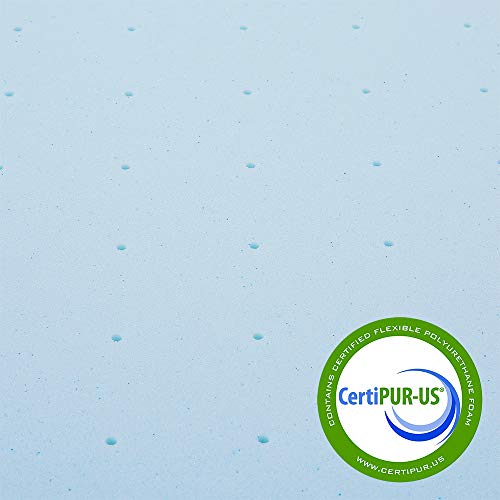 Best Price Mattress 1.5 Inch Ventilated Memory Foam Mattress Topper, Cooling Gel Infusion, CertiPUR-US Certified, King, Blue