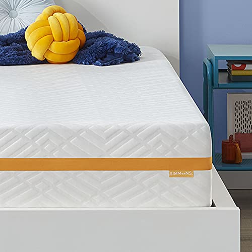 Simmons - Gel Memory Foam Mattress - 12 Inch, Queen Size, Plush Feel, Motion Isolating, Moisture Wicking Cover, CertiPur-US Certified, 100-Night Trial