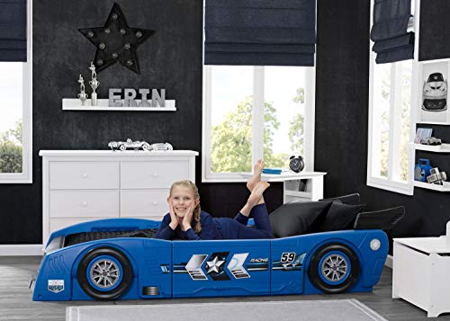 Delta Children Grand Prix Race Car Toddler & Twin Bed - Made in USA, Blue